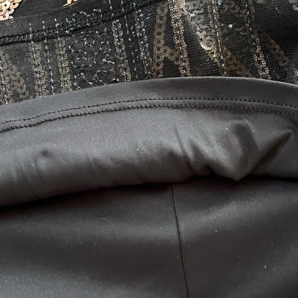 Express Black & Gold V Neck Stretch Sequin Mini Dress Small Mobwife Y2K 90’s - Picture 11 of 15